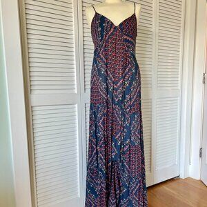 Lovestitch navy print maxi dress
